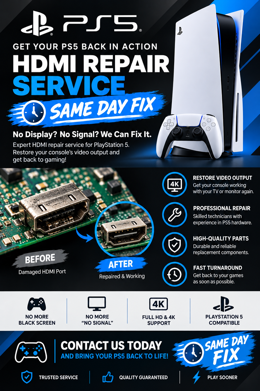 PS5 HDMI Repair Service — Same Day Fix